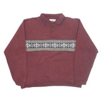 GRAND PALMER Mens Sweatshirt Maroon Button Neck M