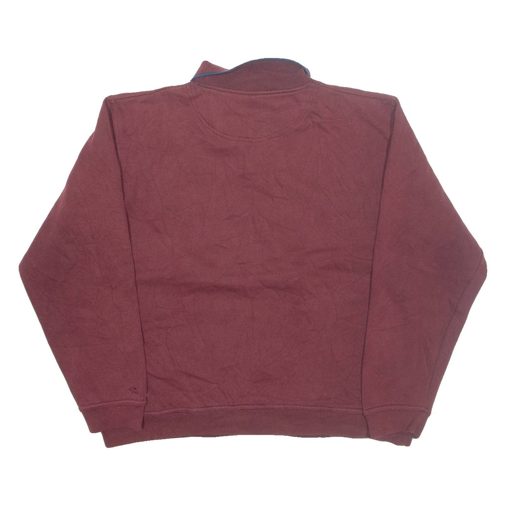 GRAND PALMER Mens Sweatshirt Maroon Button Neck M