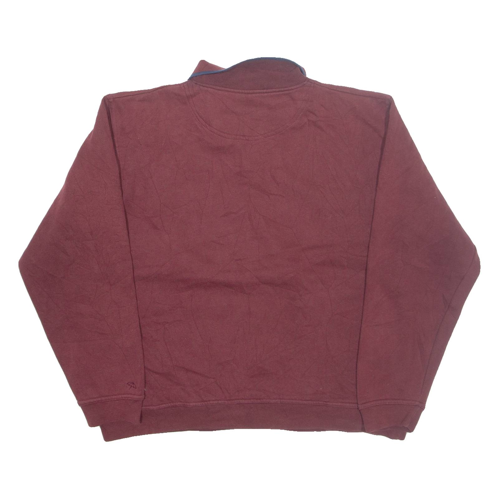 GRAND PALMER Mens Sweatshirt Maroon Button Neck M