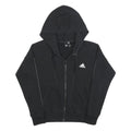 ADIDAS Womens Black Zip Up Hoodie S Cotton Blend Sportswear