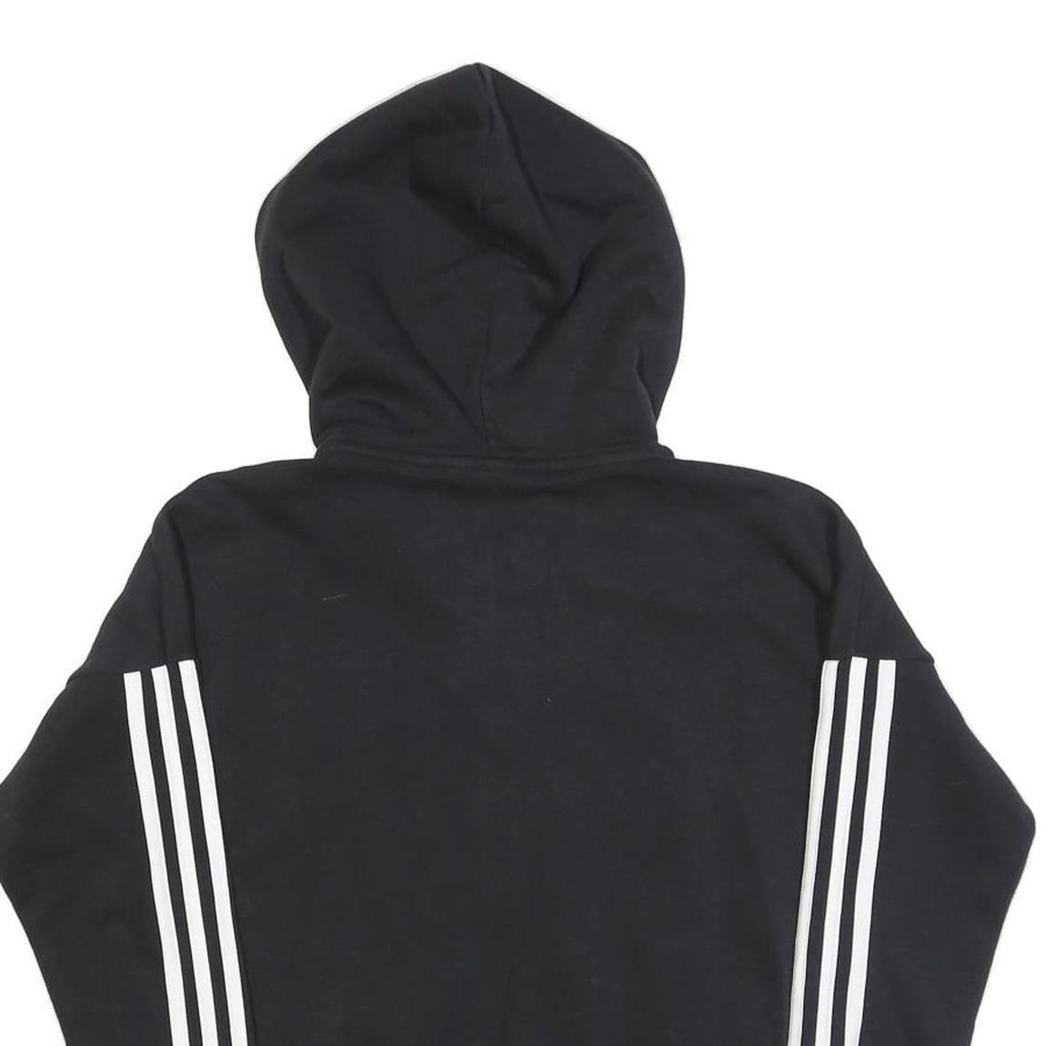 ADIDAS Womens Black Zip Up Hoodie S Cotton Blend Sportswear