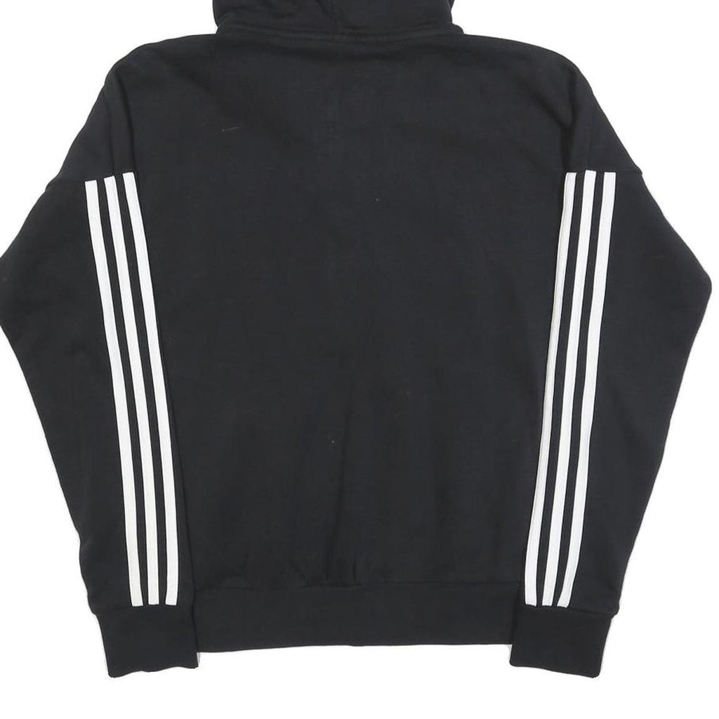 ADIDAS Womens Black Zip Up Hoodie S Cotton Blend Sportswear