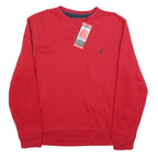 NAUTICA Mens Red Crew Neck M Cotton Blend Sweatshirt Pullover Casual Wear