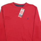NAUTICA Mens Red Crew Neck M Cotton Blend Sweatshirt Pullover Casual Wear