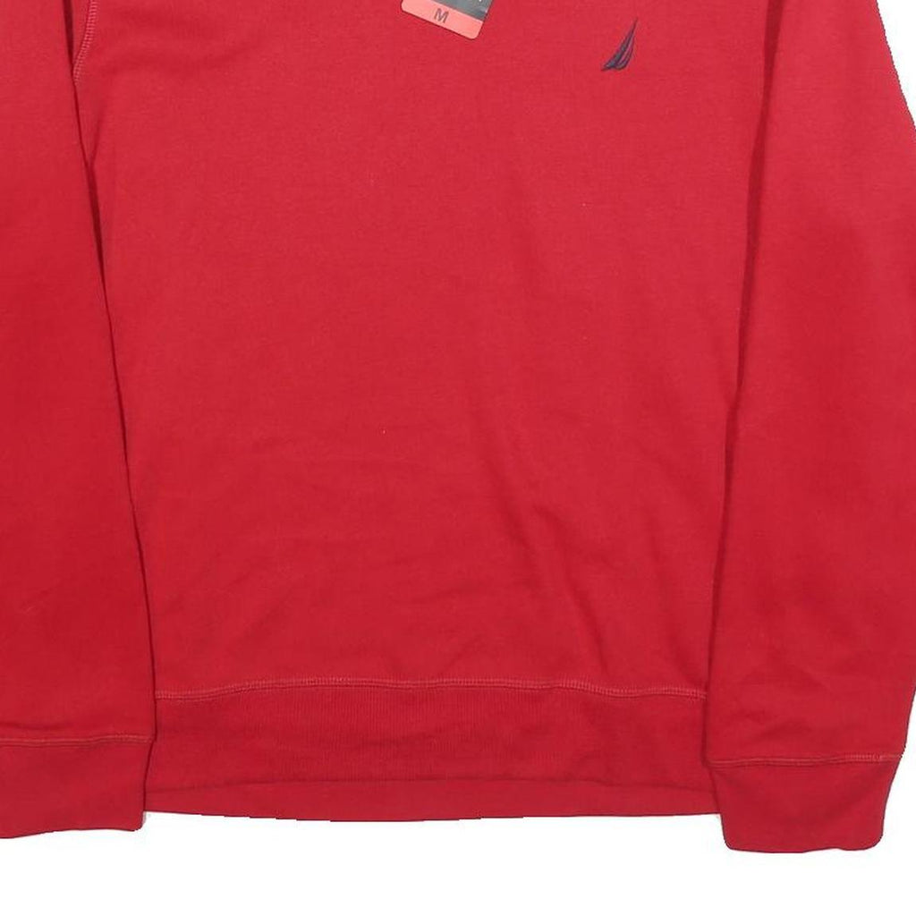 NAUTICA Mens Red Crew Neck M Cotton Blend Sweatshirt Pullover Casual Wear