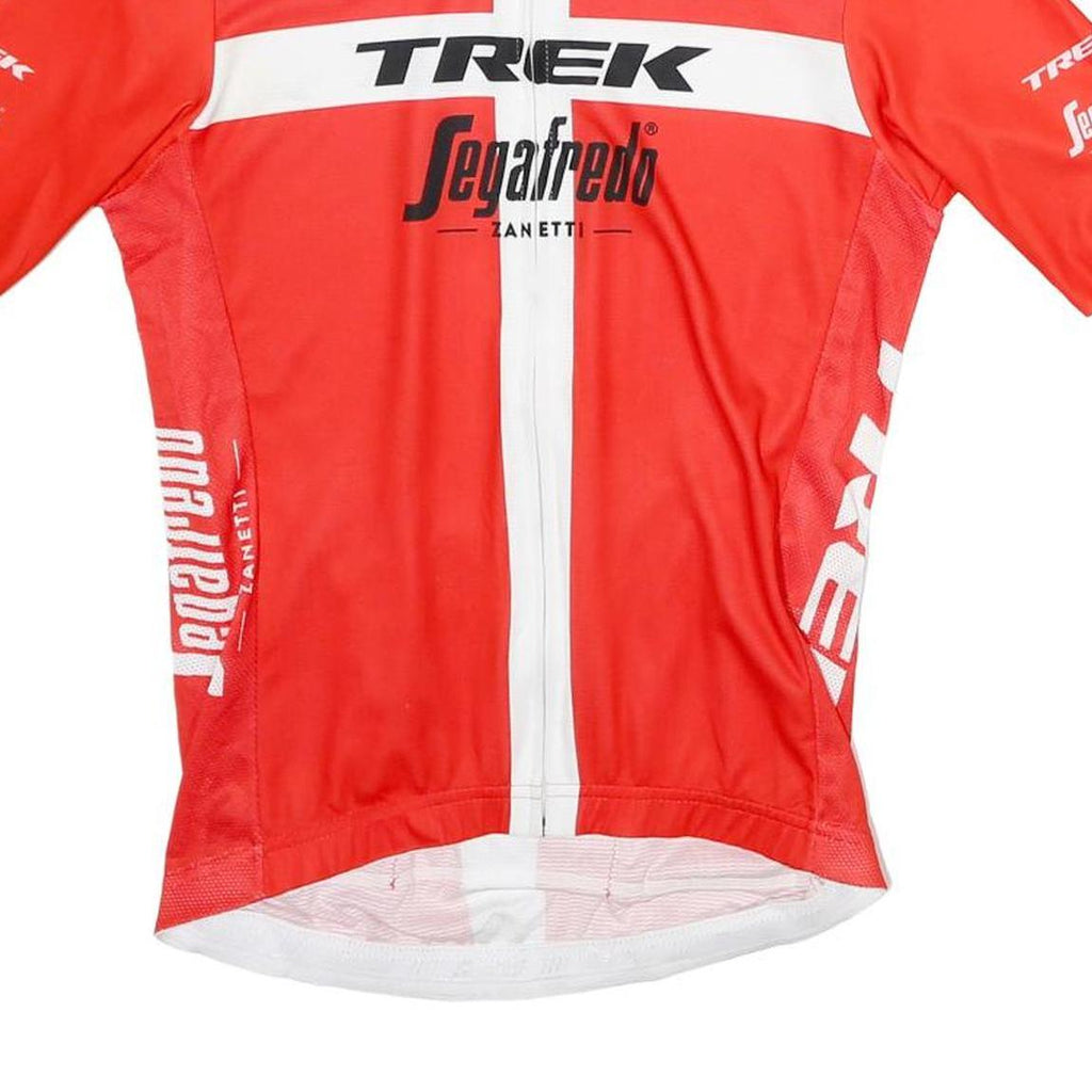 SANTINI Womens Red Trek Segafredo Graphic T-Shirt S Short Sleeve Crew Neck