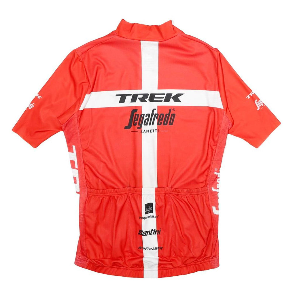 SANTINI Womens Red Trek Segafredo Graphic T-Shirt S Short Sleeve Crew Neck