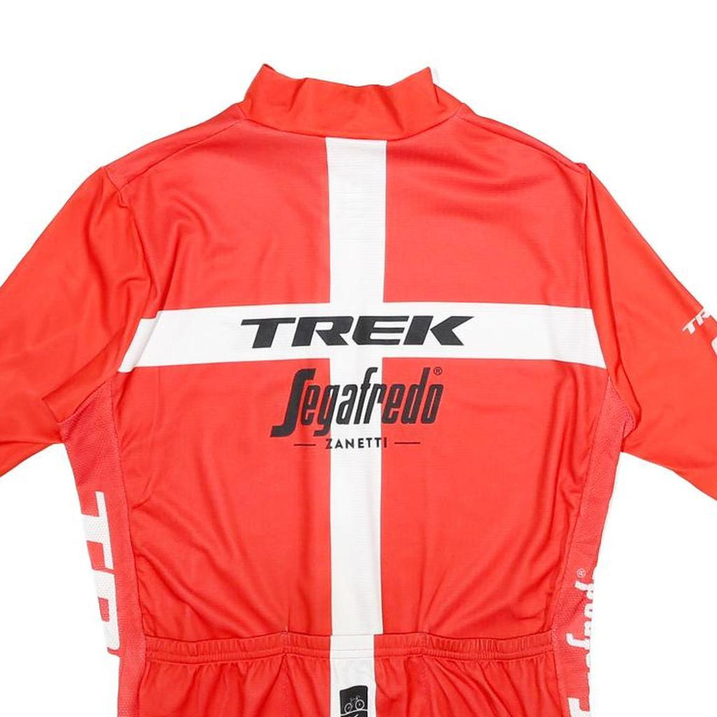 SANTINI Womens Red Trek Segafredo Graphic T-Shirt S Short Sleeve Crew Neck