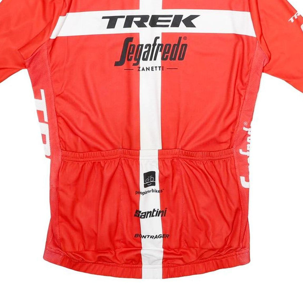 SANTINI Womens Red Trek Segafredo Graphic T-Shirt S Short Sleeve Crew Neck