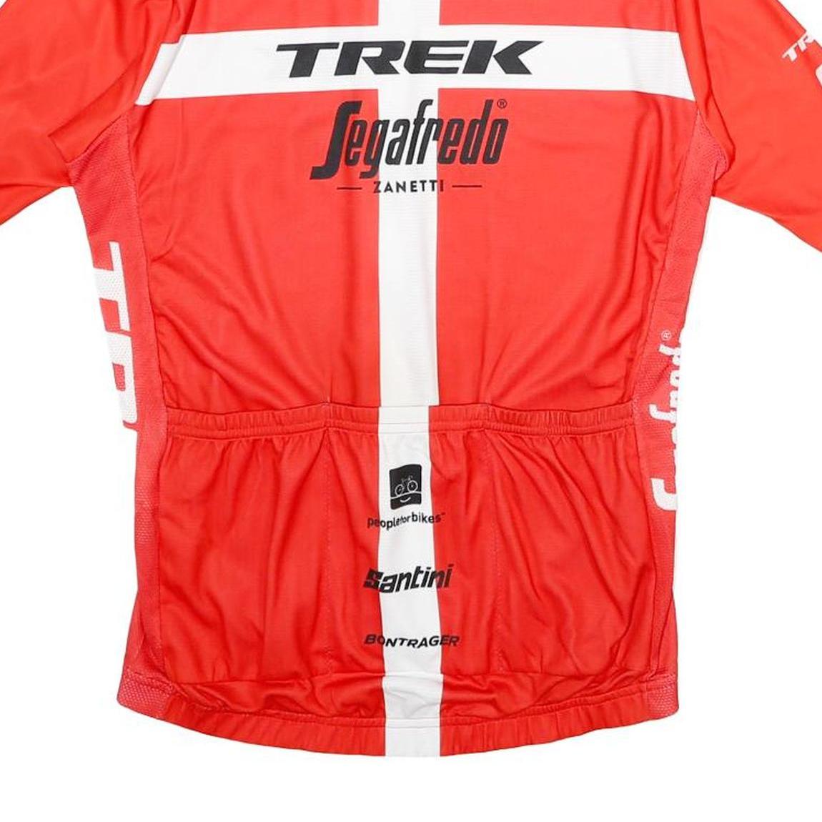 SANTINI Womens Red Trek Segafredo Graphic T-Shirt S Short Sleeve Crew Neck