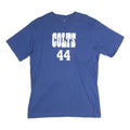 NFL Mens Blue Colts 44 Clark Graphic T-Shirt L Short Sleeve Crew Neck Cotton