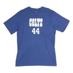NFL Mens Blue Colts 44 Clark Graphic T-Shirt L Short Sleeve Crew Neck Cotton