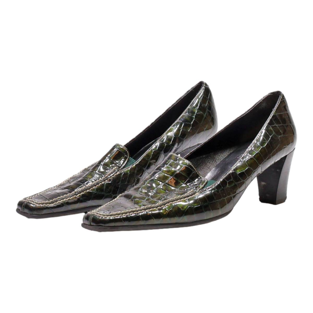 LODI Pump Heels Green Leather Womens UK 8
