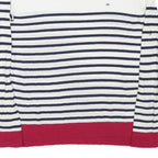 TOMMY HILFIGER Womens White & Navy Striped Plain Cotton Blend Jumper S Casual
