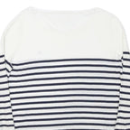 TOMMY HILFIGER Womens White & Navy Striped Plain Cotton Blend Jumper S Casual