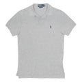 POLO RALPH LAUREN Mens Grey Short Sleeve Plain Polo Shirt S Slim Fit Cotton