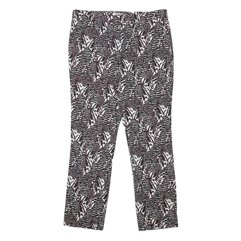 REISS Womens Cotton Blend Black & White Slim Straight Trousers W32 L26 Printed