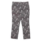 REISS Womens Cotton Blend Black & White Slim Straight Trousers W32 L26 Printed