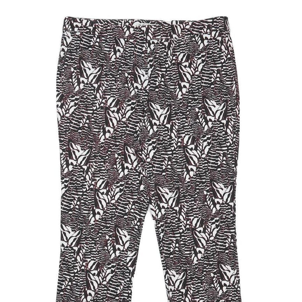 REISS Womens Cotton Blend Black & White Slim Straight Trousers W32 L26 Printed