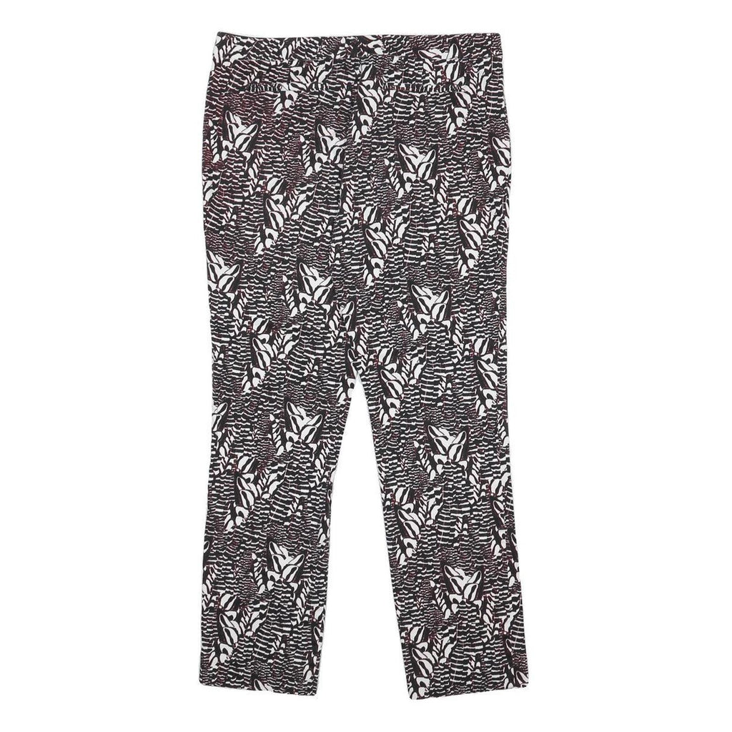 REISS Womens Cotton Blend Black & White Slim Straight Trousers W32 L26 Printed