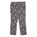 REISS Womens Cotton Blend Black & White Slim Straight Trousers W32 L26 Printed