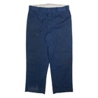 DICKIES Mens Trousers Blue Regular Straight W36 L29