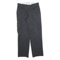 DICKIES Mens Cotton Blend Black Regular Straight Trousers W29 L30 Workwear Zip