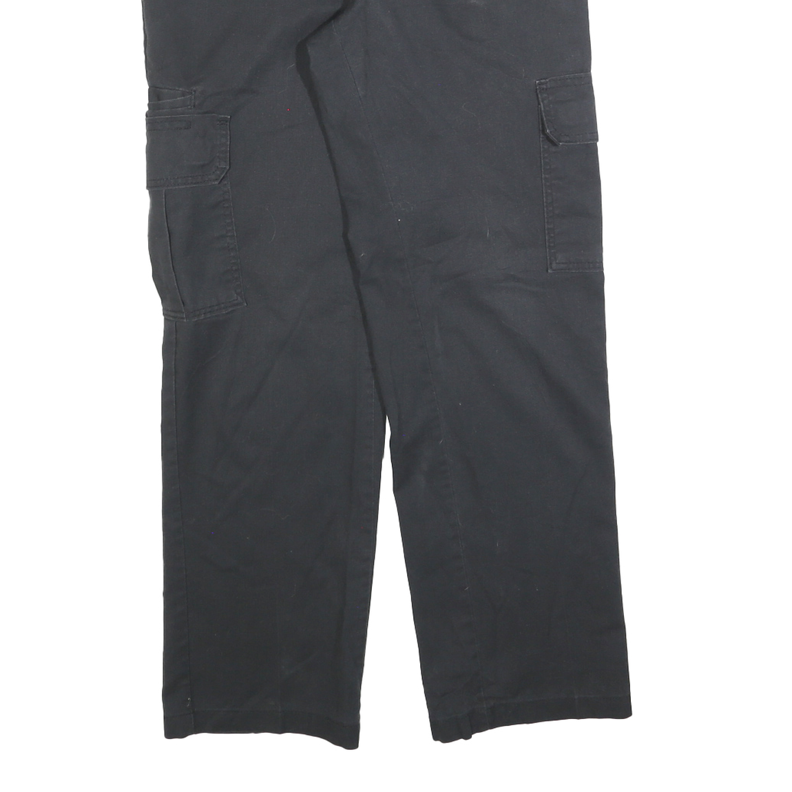 DICKIES Mens Cotton Blend Black Regular Straight Trousers W29 L30 Workwear Zip