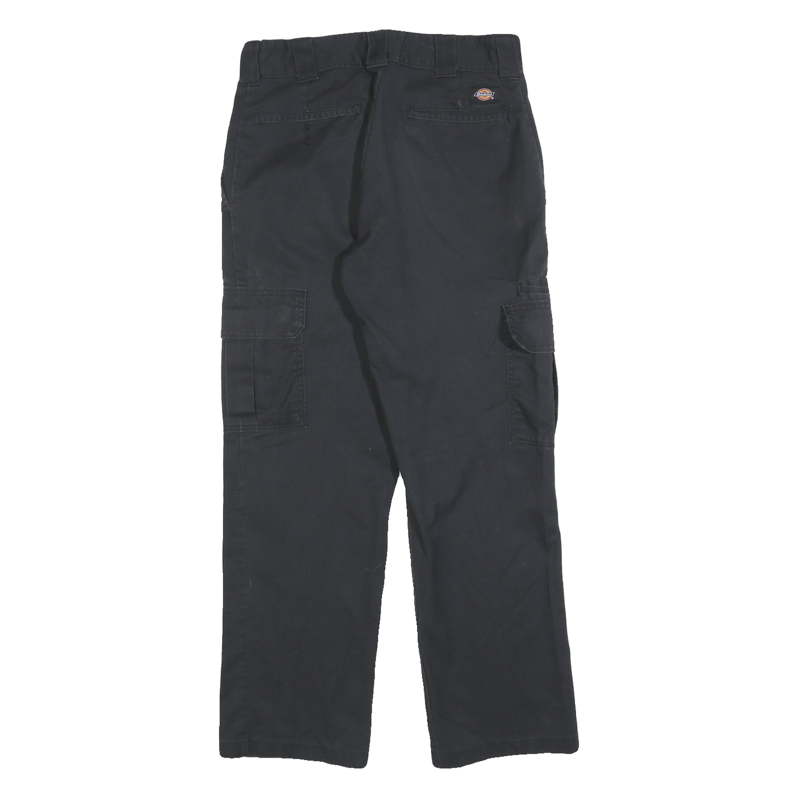 DICKIES Mens Cotton Blend Black Regular Straight Trousers W29 L30 Workwear Zip