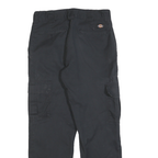 DICKIES Mens Cotton Blend Black Regular Straight Trousers W29 L30 Workwear Zip