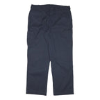 DICKIES Womens Cotton Blend Navy Regular Straight Trousers W34 L30 Workwear Zip