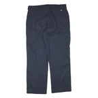 DICKIES Womens Cotton Blend Navy Regular Straight Trousers W34 L30 Workwear Zip