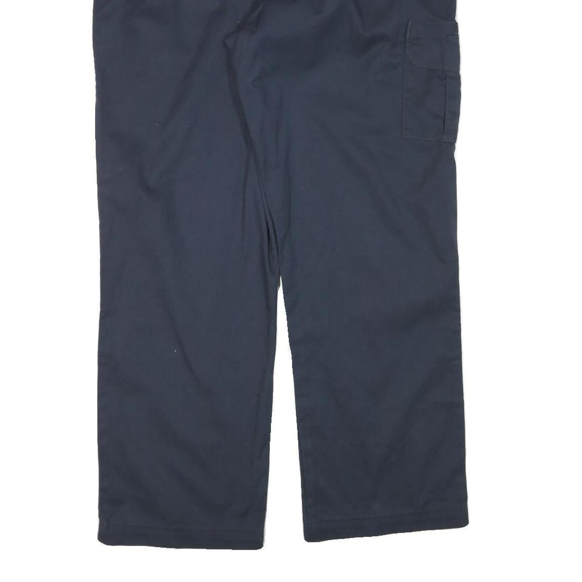 DICKIES Womens Cotton Blend Navy Regular Straight Trousers W34 L30 Workwear Zip