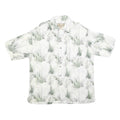 CARIBBEAN BLUES Mens White & Green Pattern Shirt XL Relaxed Fit Lightweight