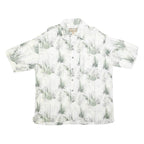 CARIBBEAN BLUES Mens White & Green Pattern Shirt XL Relaxed Fit Lightweight