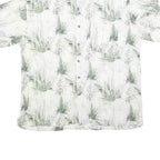 CARIBBEAN BLUES Mens White & Green Pattern Shirt XL Relaxed Fit Lightweight