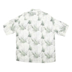 CARIBBEAN BLUES Mens White & Green Pattern Shirt XL Relaxed Fit Lightweight