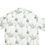 CARIBBEAN BLUES Mens White & Green Pattern Shirt XL Relaxed Fit Lightweight