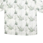CARIBBEAN BLUES Mens White & Green Pattern Shirt XL Relaxed Fit Lightweight