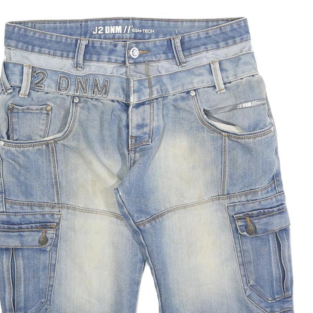 J2 DNM Mens Denim Blue Cargo Shorts M W32 Casual Cotton Blend Workwear