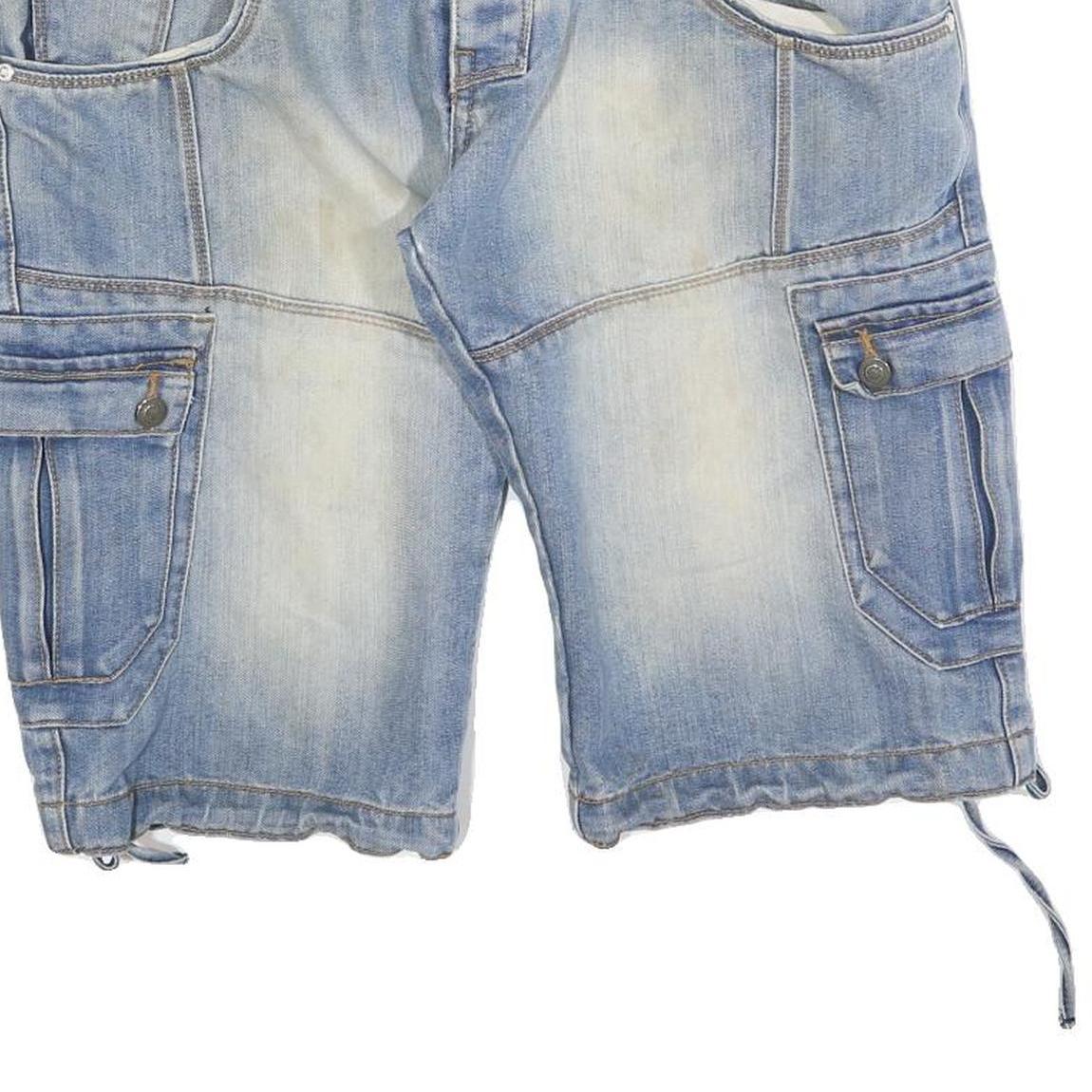 J2 DNM Mens Denim Blue Cargo Shorts M W32 Casual Cotton Blend Workwear