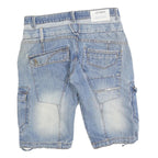 J2 DNM Mens Denim Blue Cargo Shorts M W32 Casual Cotton Blend Workwear