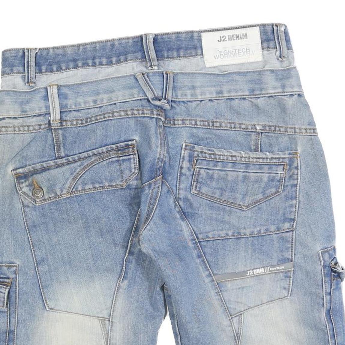 J2 DNM Mens Denim Blue Cargo Shorts M W32 Casual Cotton Blend Workwear