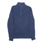 NAUTICA Mens Blue Plain Pullover Crew Neck Cotton Jumper M Casual Knitwear