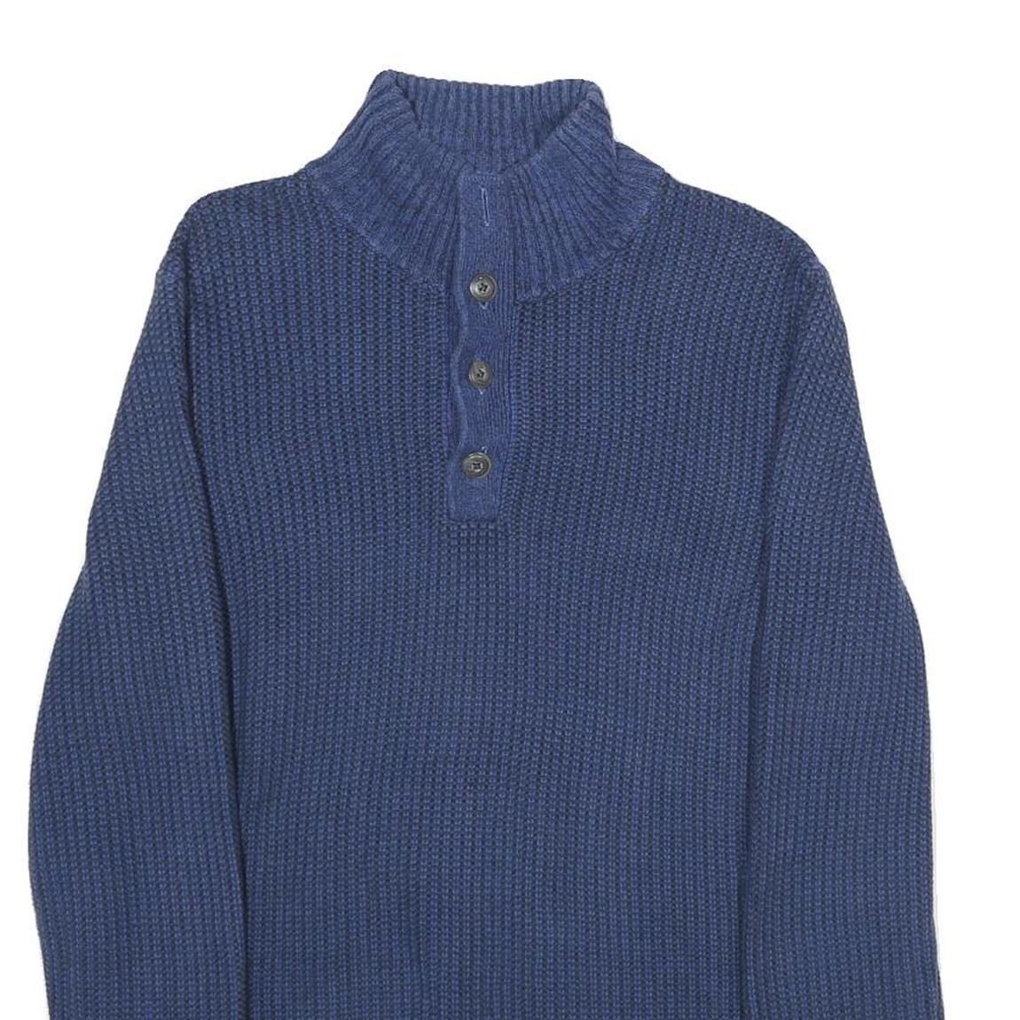 NAUTICA Mens Blue Plain Pullover Crew Neck Cotton Jumper M Casual Knitwear