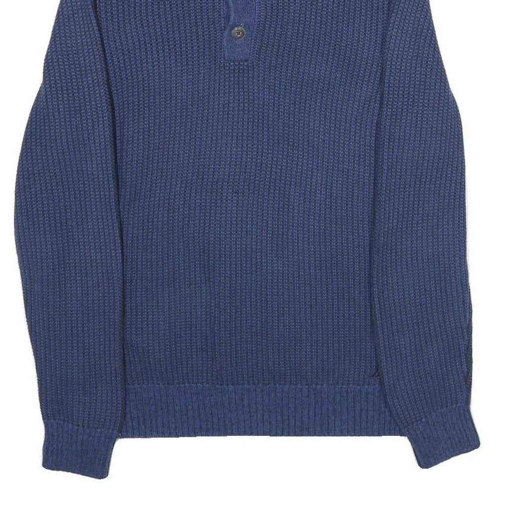 NAUTICA Mens Blue Plain Pullover Crew Neck Cotton Jumper M Casual Knitwear