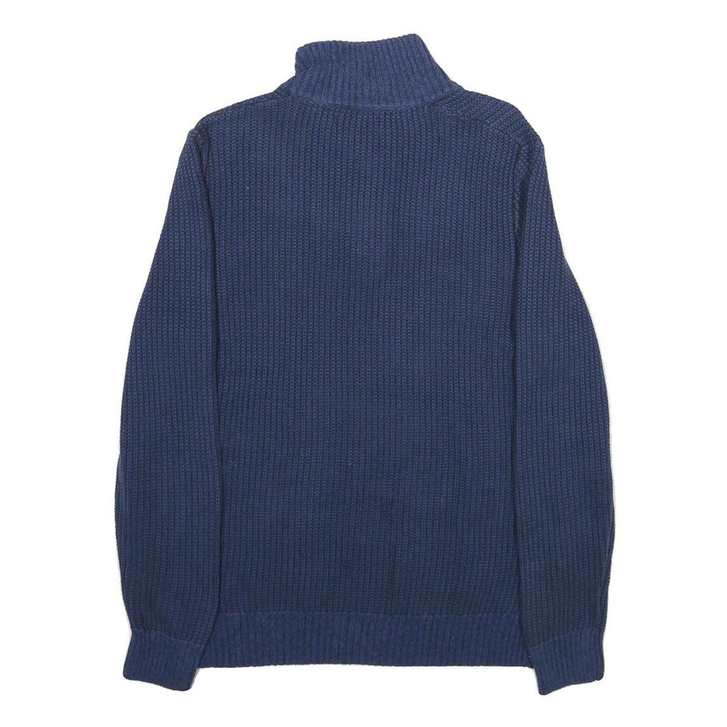 NAUTICA Mens Blue Plain Pullover Crew Neck Cotton Jumper M Casual Knitwear
