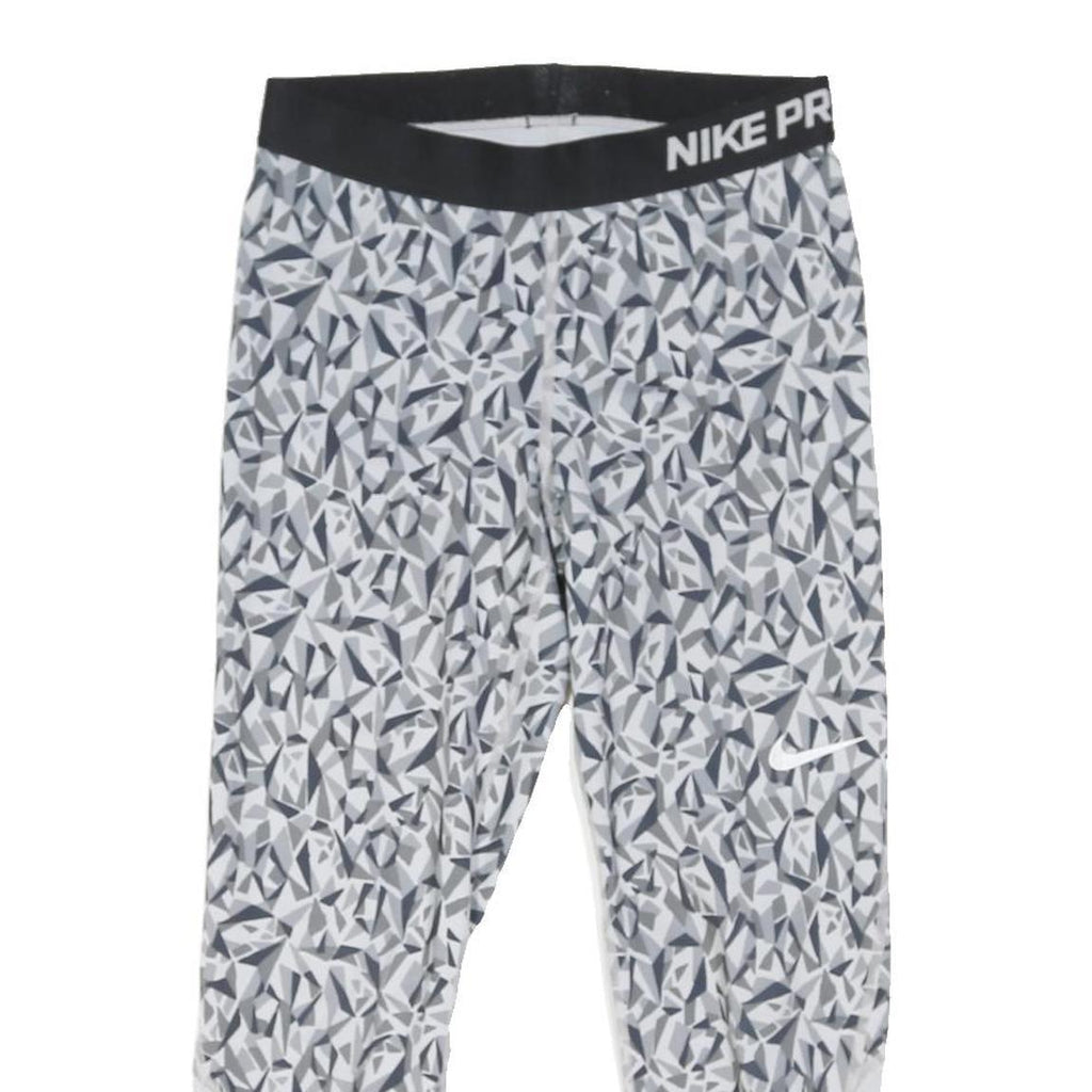 NIKE Womens Joggers Grey & White Slim Tapered S W26 L21 Nike Pro Sportswear