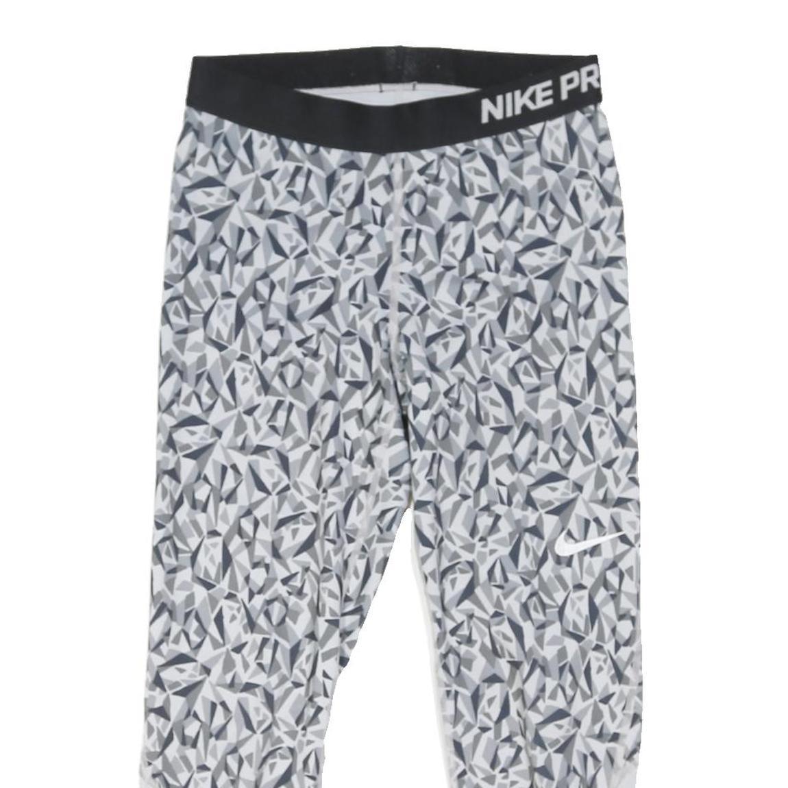 NIKE Womens Joggers Grey & White Slim Tapered S W26 L21 Nike Pro Sportswear