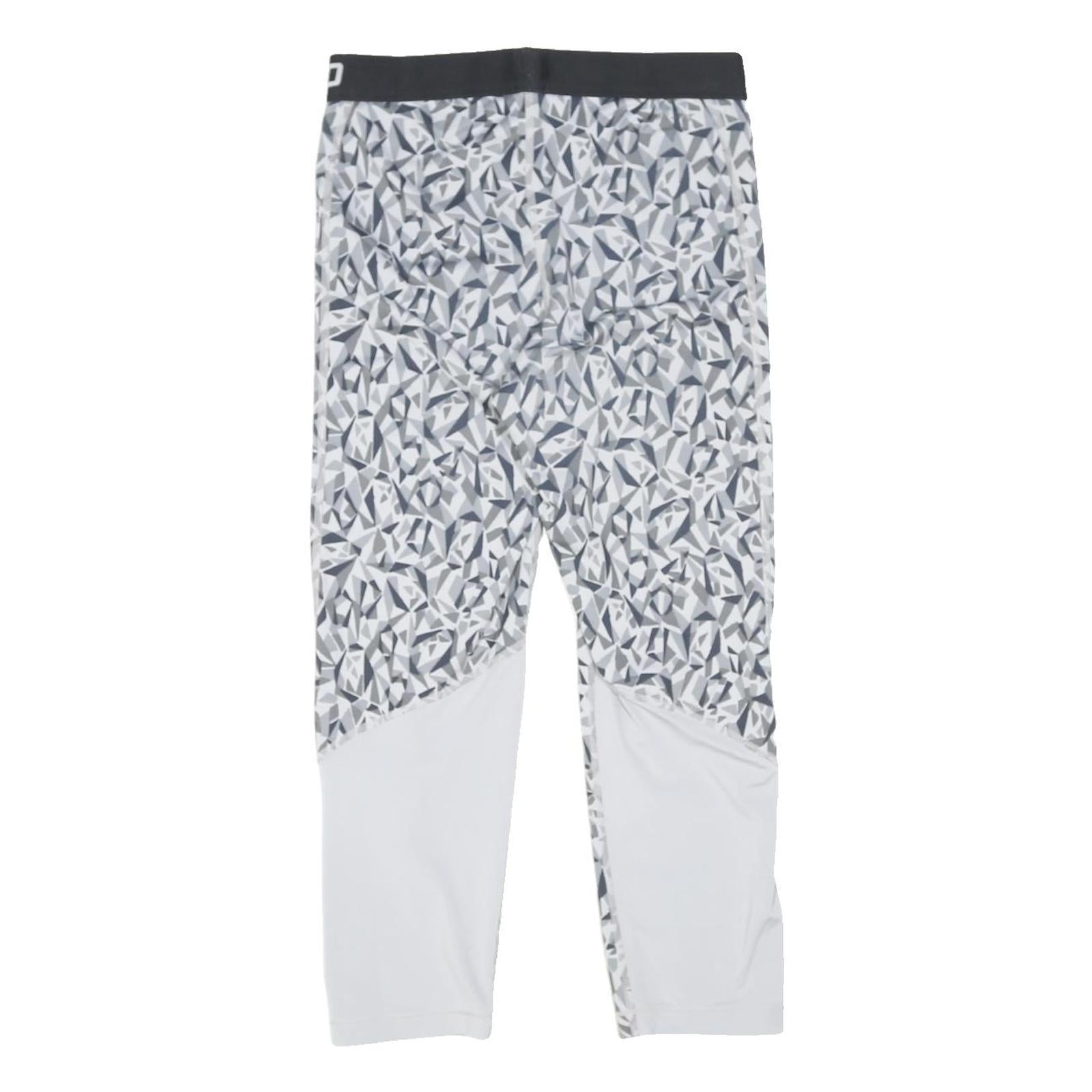 NIKE Womens Joggers Grey & White Slim Tapered S W26 L21 Nike Pro Sportswear